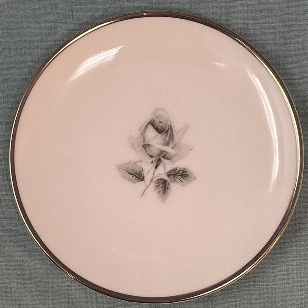 1950 German Bavaria Remembrance Platinum Trim Saladmaster Estate Porzellan 4inch